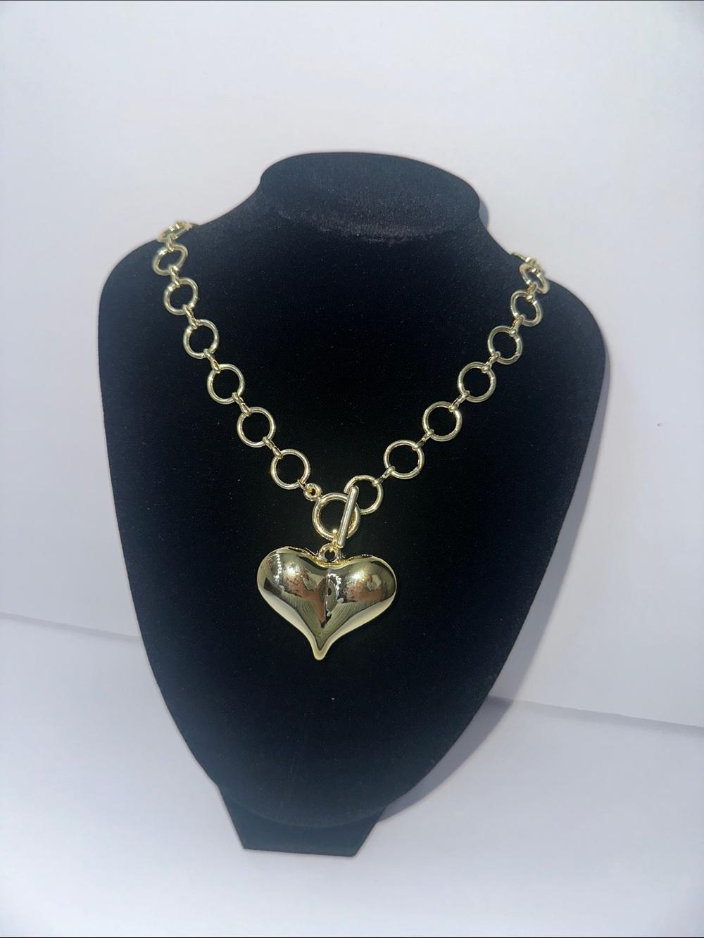 Gold-Plated Statement Heart Necklace